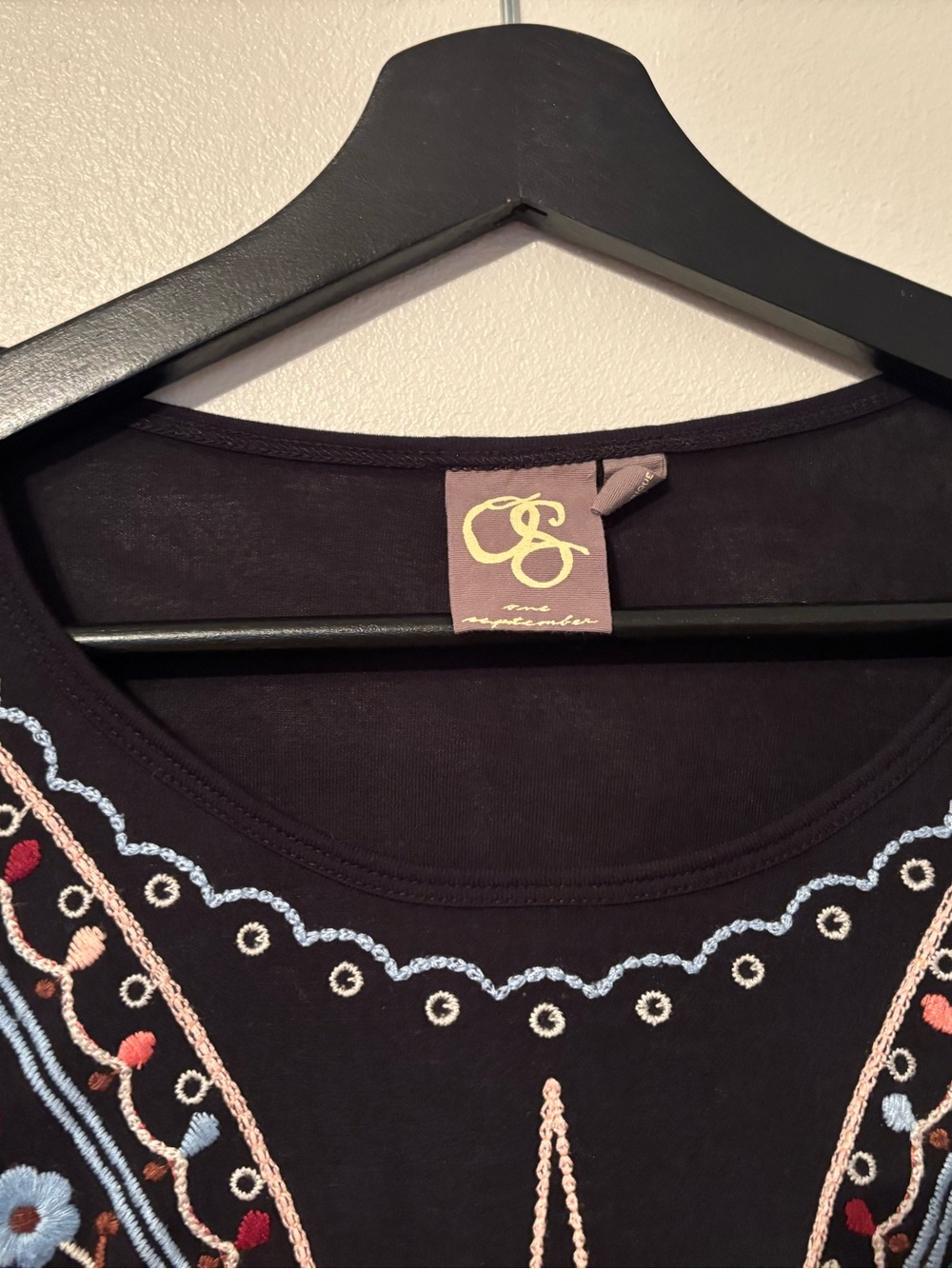 Anthropologie One September Embroidered Long Sleeve Blouse | Size M - Picture 4 of 11